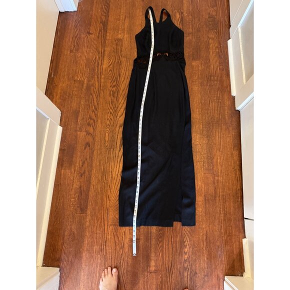 Jessica McClintock Gunne Sax Black Lace Cutout Dress With Cross Back 9/10 - Picture 15 of 15